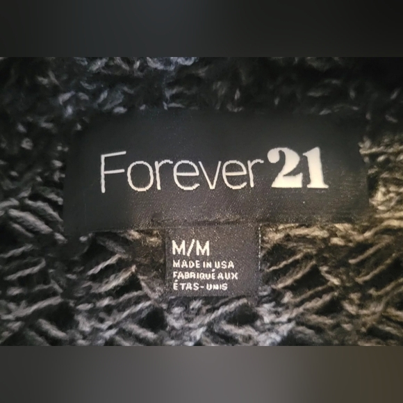 *SOLD* Forever 21 Short Sleeve Open Cardigan Medium Gray - Picture 4 of 5